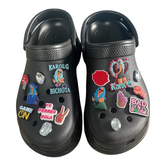 NEW. CROCS BAE CLOGS WITH KAROL G CHARMS SZ8 - Picture 2 of 8